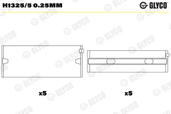 Kurbelwellenlager GLYCO H1325/5 0.25mm Bild Kurbelwellenlager GLYCO H1325/5 0.25mm