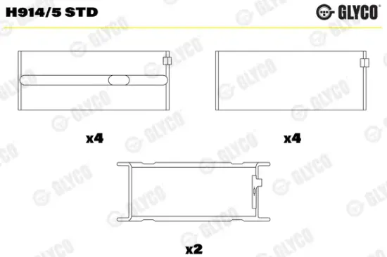 Kurbelwellenlager GLYCO H914/5 STD Bild Kurbelwellenlager GLYCO H914/5 STD