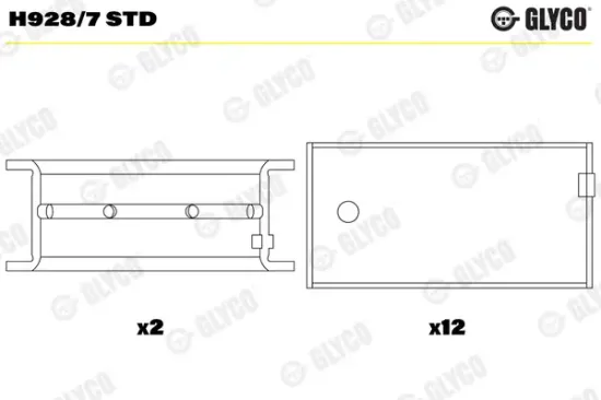 Kurbelwellenlager GLYCO H928/7 STD Bild Kurbelwellenlager GLYCO H928/7 STD