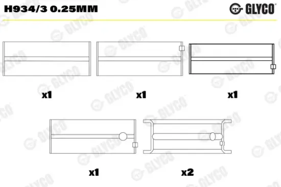 Kurbelwellenlager GLYCO H934/3 0.25mm Bild Kurbelwellenlager GLYCO H934/3 0.25mm