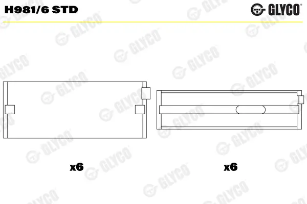 Kurbelwellenlager GLYCO H981/6 STD