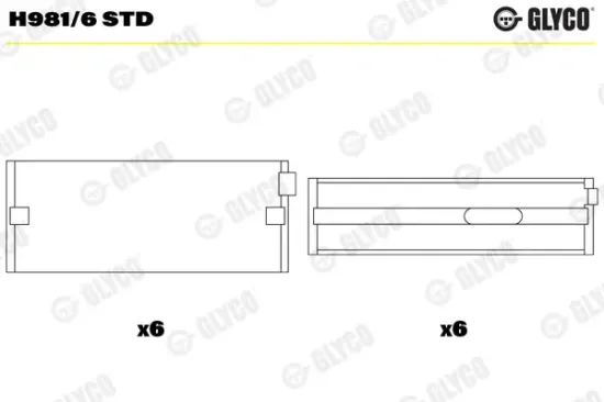 Kurbelwellenlager GLYCO H981/6 STD Bild Kurbelwellenlager GLYCO H981/6 STD