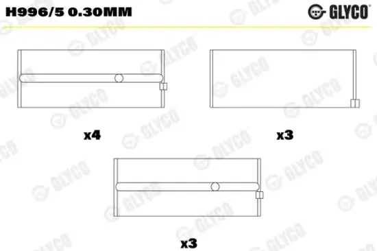 Kurbelwellenlager GLYCO H996/5 0.30mm Bild Kurbelwellenlager GLYCO H996/5 0.30mm