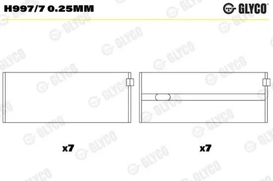 Kurbelwellenlager GLYCO H997/7 0.25mm Bild Kurbelwellenlager GLYCO H997/7 0.25mm