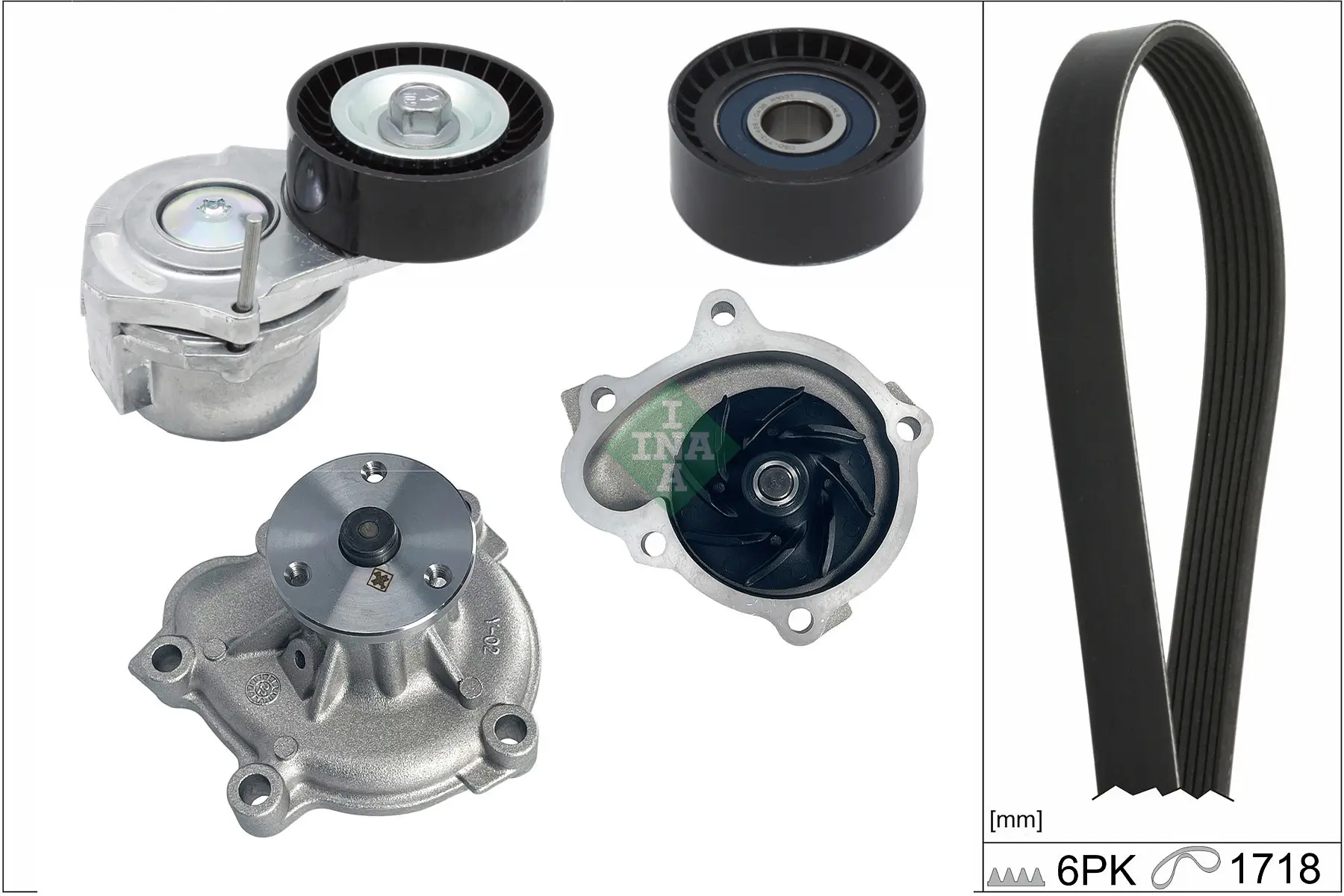 Wasserpumpe + Keilrippenriemensatz Schaeffler INA 529 0312 30