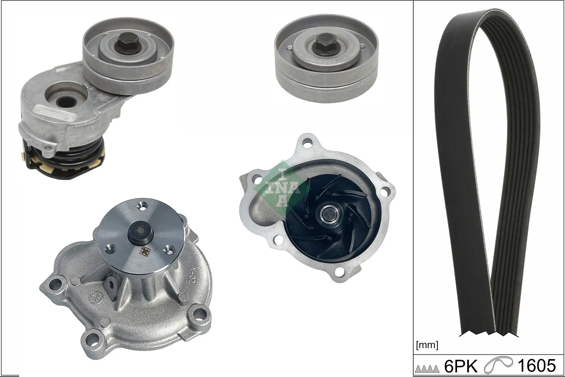 Wasserpumpe + Keilrippenriemensatz Schaeffler INA 529 0330 30