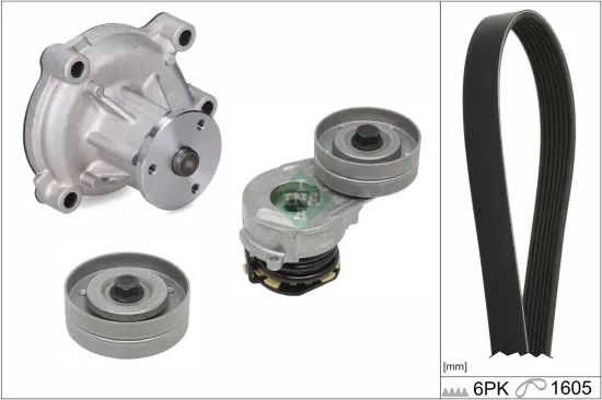 Wasserpumpe + Keilrippenriemensatz Schaeffler INA 529 0330 31 Bild Wasserpumpe + Keilrippenriemensatz Schaeffler INA 529 0330 31