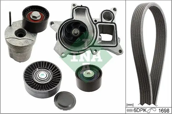 Wasserpumpe + Keilrippenriemensatz Schaeffler INA 529 0369 30