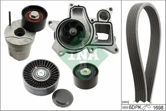Wasserpumpe + Keilrippenriemensatz Schaeffler INA 529 0369 30 Bild Wasserpumpe + Keilrippenriemensatz Schaeffler INA 529 0369 30