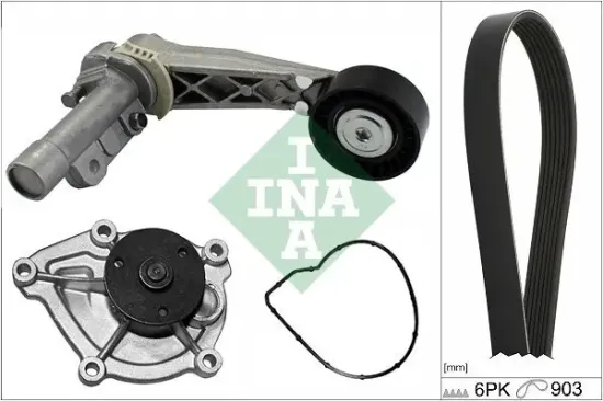 Wasserpumpe + Keilrippenriemensatz Schaeffler INA 529 0504 30 Bild Wasserpumpe + Keilrippenriemensatz Schaeffler INA 529 0504 30
