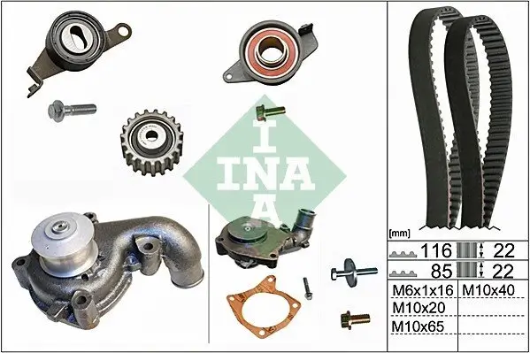 Wasserpumpe + Zahnriemensatz Schaeffler INA 530 0010 30