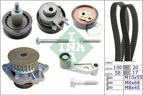 Wasserpumpe + Zahnriemensatz Schaeffler INA 530 0089 31