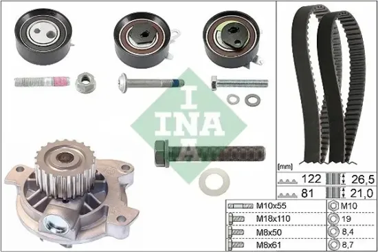 Wasserpumpe + Zahnriemensatz Schaeffler INA 530 0484 30 Bild Wasserpumpe + Zahnriemensatz Schaeffler INA 530 0484 30