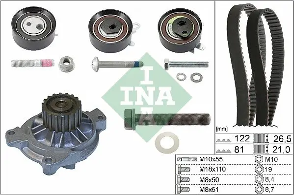 Wasserpumpe + Zahnriemensatz Schaeffler INA 530 0484 31