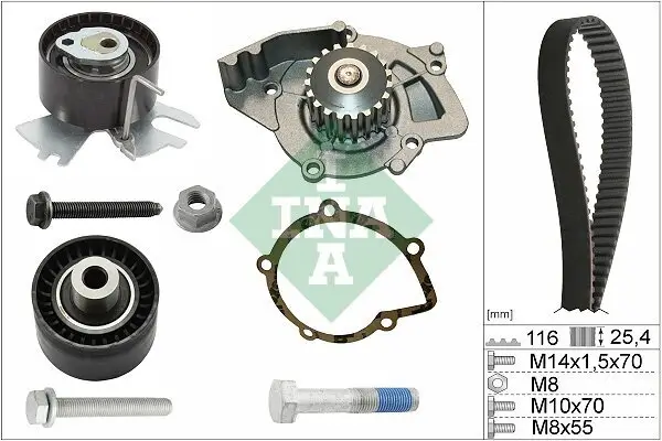 Wasserpumpe + Zahnriemensatz Schaeffler INA 530 0558 31