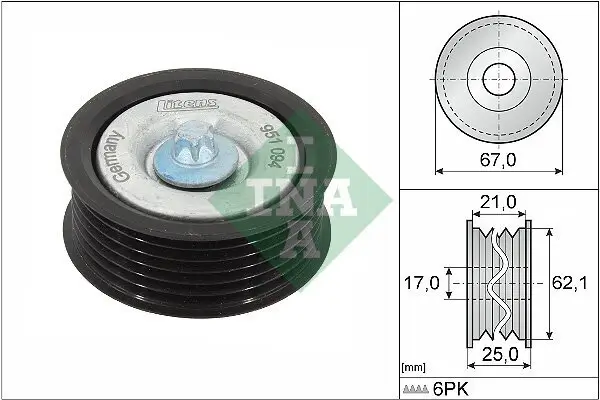 Umlenk-/Führungsrolle, Keilrippenriemen Schaeffler INA 532 0629 10 Bild Umlenk-/Führungsrolle, Keilrippenriemen Schaeffler INA 532 0629 10