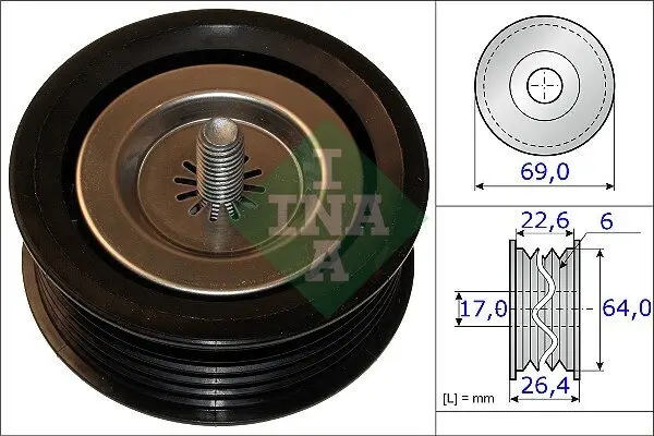 Umlenk-/Führungsrolle, Keilrippenriemen Schaeffler INA 532 0671 10