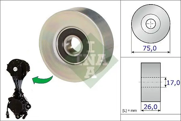 Umlenk-/Führungsrolle, Keilrippenriemen Schaeffler INA 532 0676 10