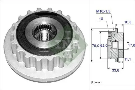 Generatorfreilauf Schaeffler INA 535 0118 10 Bild Generatorfreilauf Schaeffler INA 535 0118 10