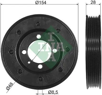 Riemenscheibe, Kurbelwelle Schaeffler INA 544 0081 10 Bild Riemenscheibe, Kurbelwelle Schaeffler INA 544 0081 10