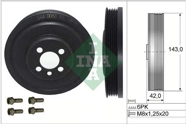 Riemenscheibensatz, Kurbelwelle Schaeffler INA 544 0083 20 Bild Riemenscheibensatz, Kurbelwelle Schaeffler INA 544 0083 20