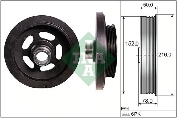 Riemenscheibe, Kurbelwelle Schaeffler INA 544 0111 10