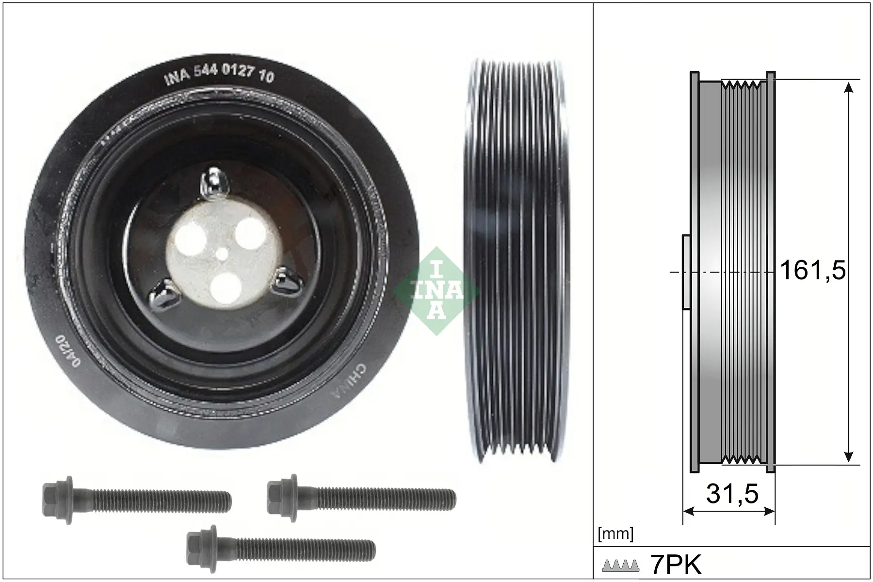 Riemenscheibe, Kurbelwelle Schaeffler INA 544 0127 20