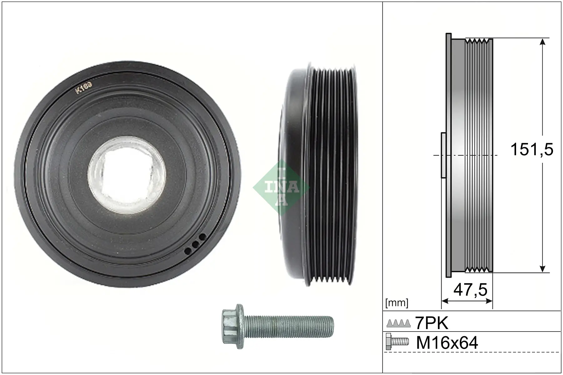 Riemenscheibe, Kurbelwelle Schaeffler INA 544 0136 20