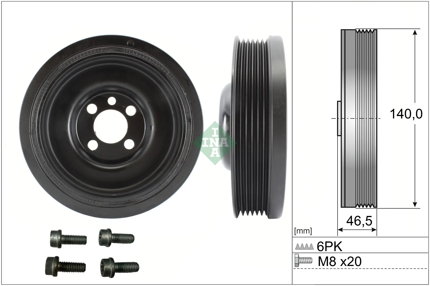 Riemenscheibe, Kurbelwelle Schaeffler INA 544 0138 20