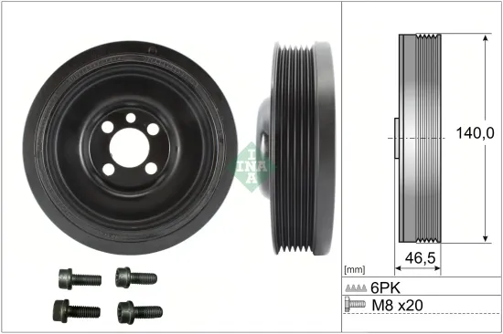 Riemenscheibe, Kurbelwelle Schaeffler INA 544 0138 20 Bild Riemenscheibe, Kurbelwelle Schaeffler INA 544 0138 20