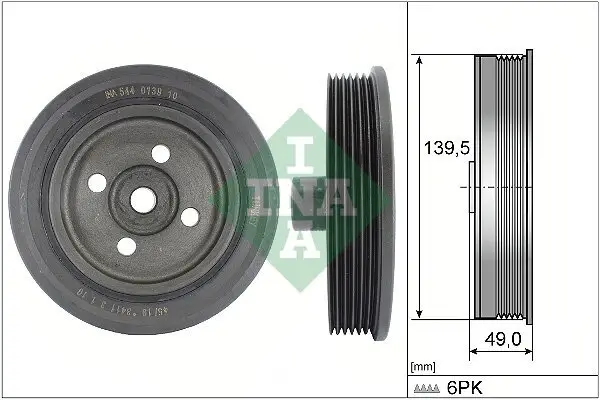 Riemenscheibe, Kurbelwelle Schaeffler INA 544 0139 10