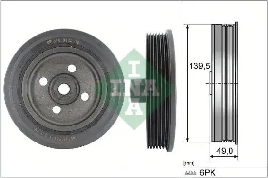 Riemenscheibe, Kurbelwelle Schaeffler INA 544 0139 10 Bild Riemenscheibe, Kurbelwelle Schaeffler INA 544 0139 10