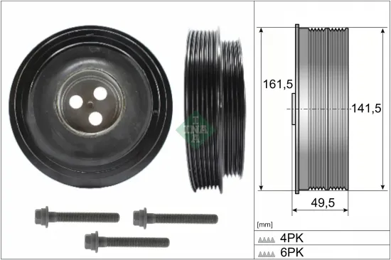 Riemenscheibe, Kurbelwelle Schaeffler INA 544 0166 20 Bild Riemenscheibe, Kurbelwelle Schaeffler INA 544 0166 20