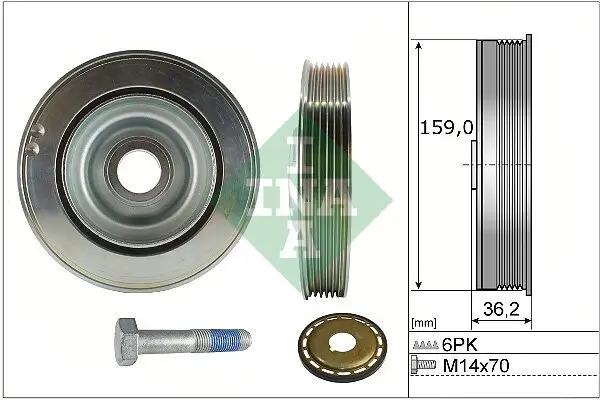 Riemenscheibensatz, Kurbelwelle Schaeffler INA 544 0173 21