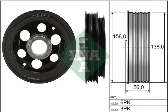 Riemenscheibe, Kurbelwelle Schaeffler INA 544 0180 10 Bild Riemenscheibe, Kurbelwelle Schaeffler INA 544 0180 10