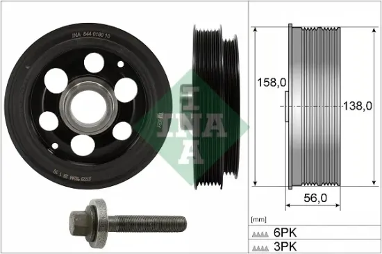 Riemenscheibensatz, Kurbelwelle Schaeffler INA 544 0180 20 Bild Riemenscheibensatz, Kurbelwelle Schaeffler INA 544 0180 20