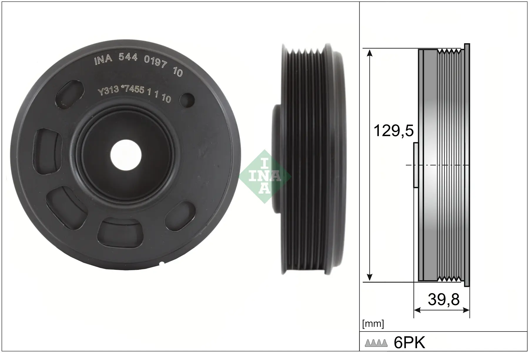 Riemenscheibe, Kurbelwelle Schaeffler INA 544 0197 10