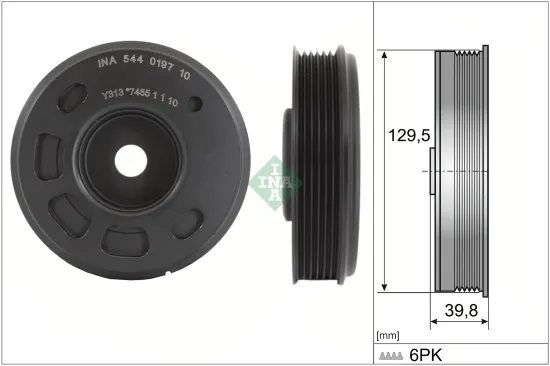 Riemenscheibe, Kurbelwelle Schaeffler INA 544 0197 10 Bild Riemenscheibe, Kurbelwelle Schaeffler INA 544 0197 10