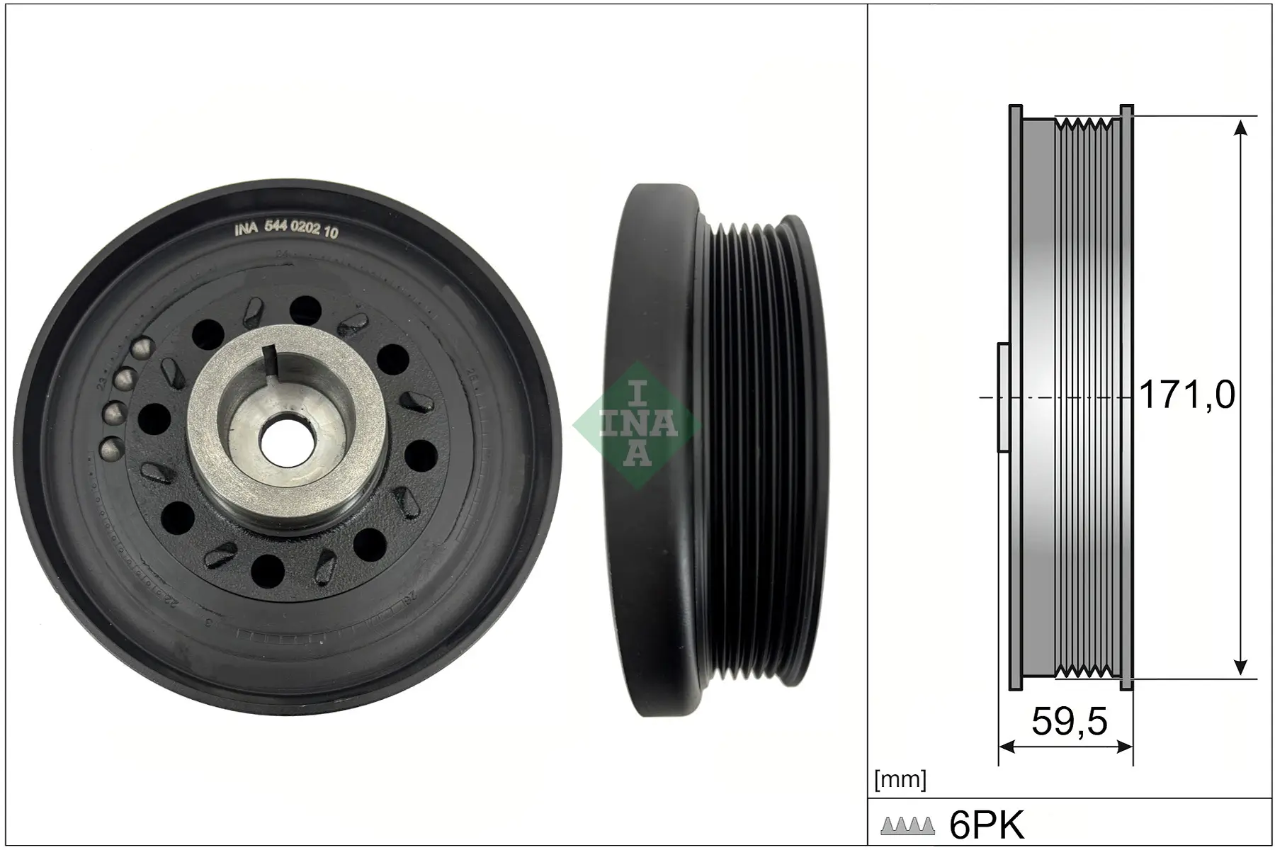 Riemenscheibe, Kurbelwelle Schaeffler INA 544 0202 10