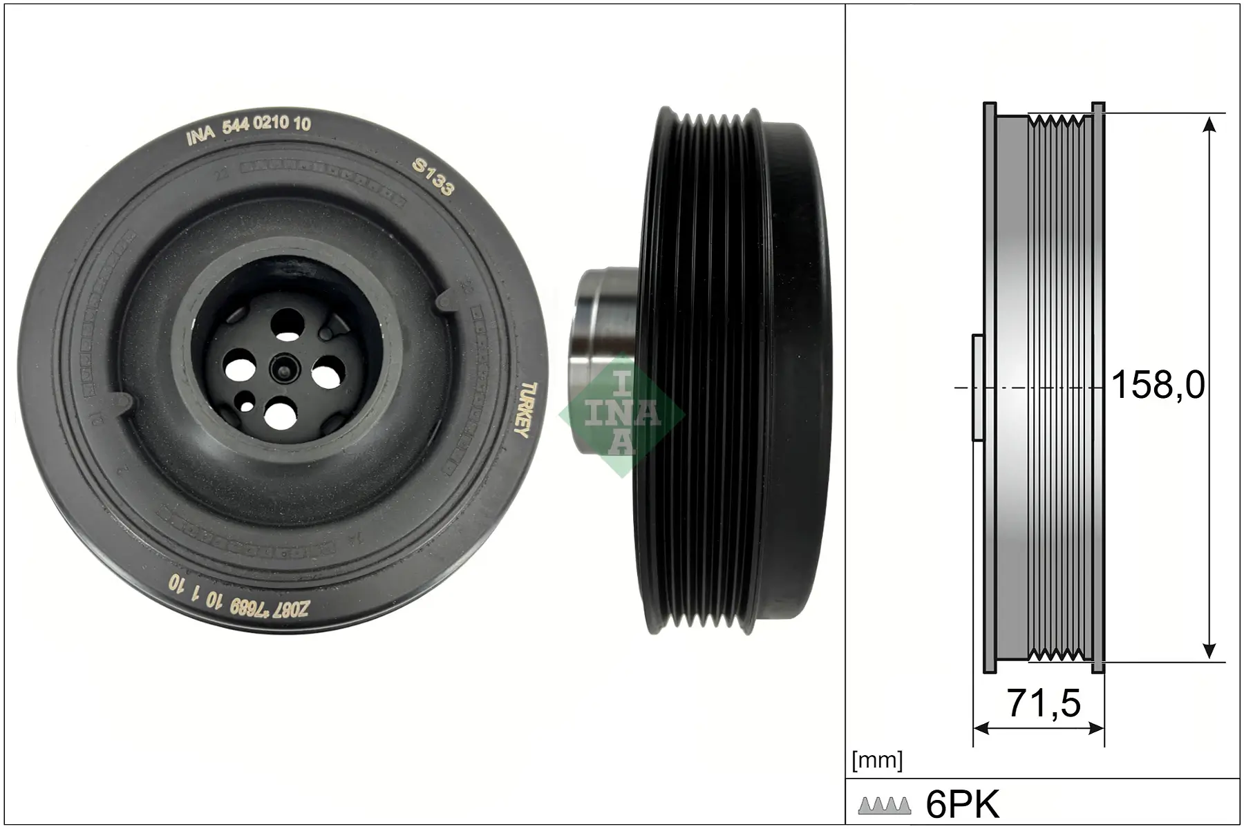 Riemenscheibe, Kurbelwelle Schaeffler INA 544 0210 10