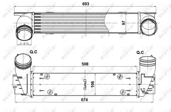 Ladeluftkühler NRF 30385 Bild Ladeluftkühler NRF 30385