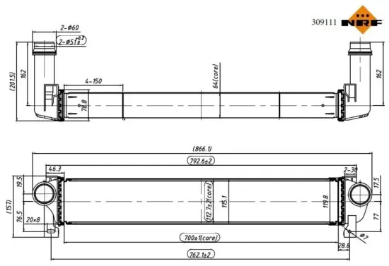 Ladeluftkühler NRF 309111 Bild Ladeluftkühler NRF 309111