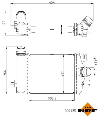 Ladeluftkühler NRF 309125 Bild Ladeluftkühler NRF 309125