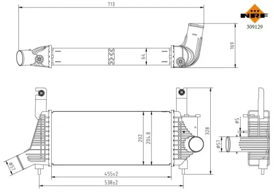 Ladeluftkühler NRF 309129 Bild Ladeluftkühler NRF 309129