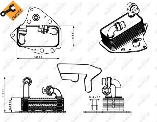 Ölkühler, Motoröl NRF 31344 Bild Ölkühler, Motoröl NRF 31344