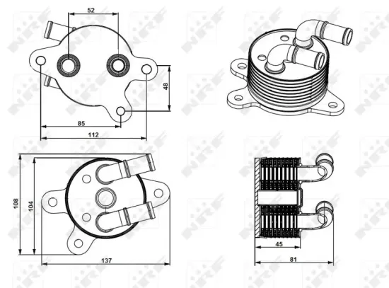 Ölkühler, Automatikgetriebe NRF 31750 Bild Ölkühler, Automatikgetriebe NRF 31750