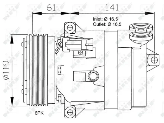 Kompressor, Klimaanlage 12 V NRF 32021 Bild Kompressor, Klimaanlage 12 V NRF 32021