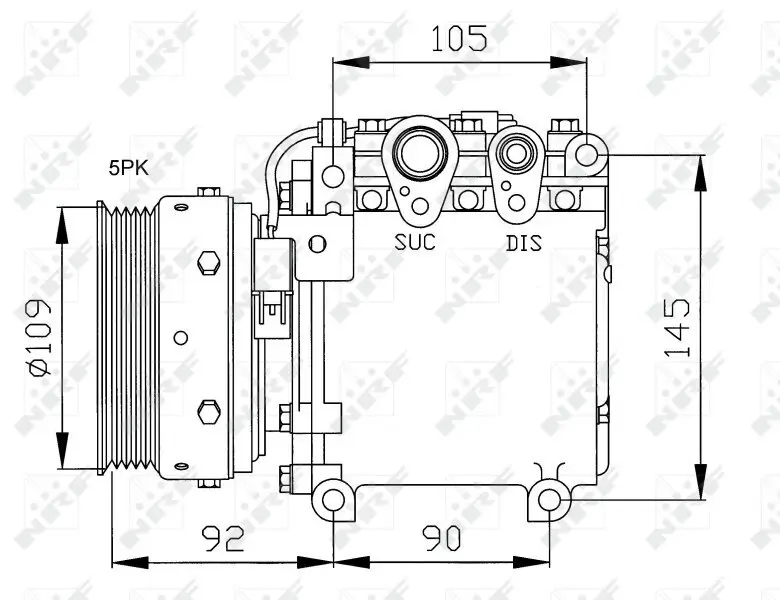 Kompressor, Klimaanlage 12 V NRF 32049