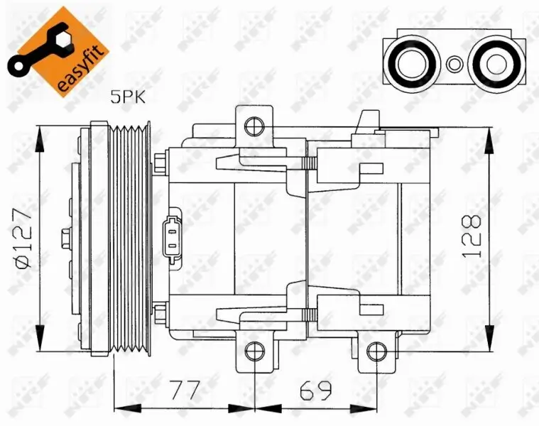 Kompressor, Klimaanlage 12 V NRF 32061G