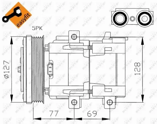 Kompressor, Klimaanlage 12 V NRF 32061 Bild Kompressor, Klimaanlage 12 V NRF 32061